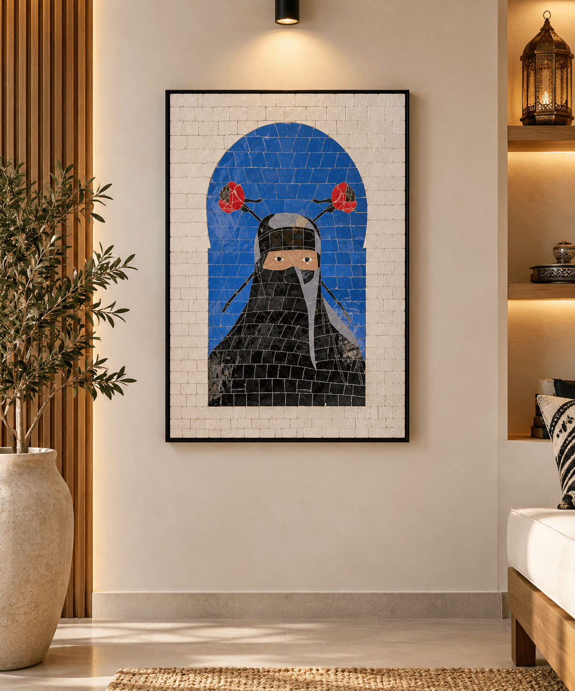 Tableau artisanal en zellige beldi marocain
